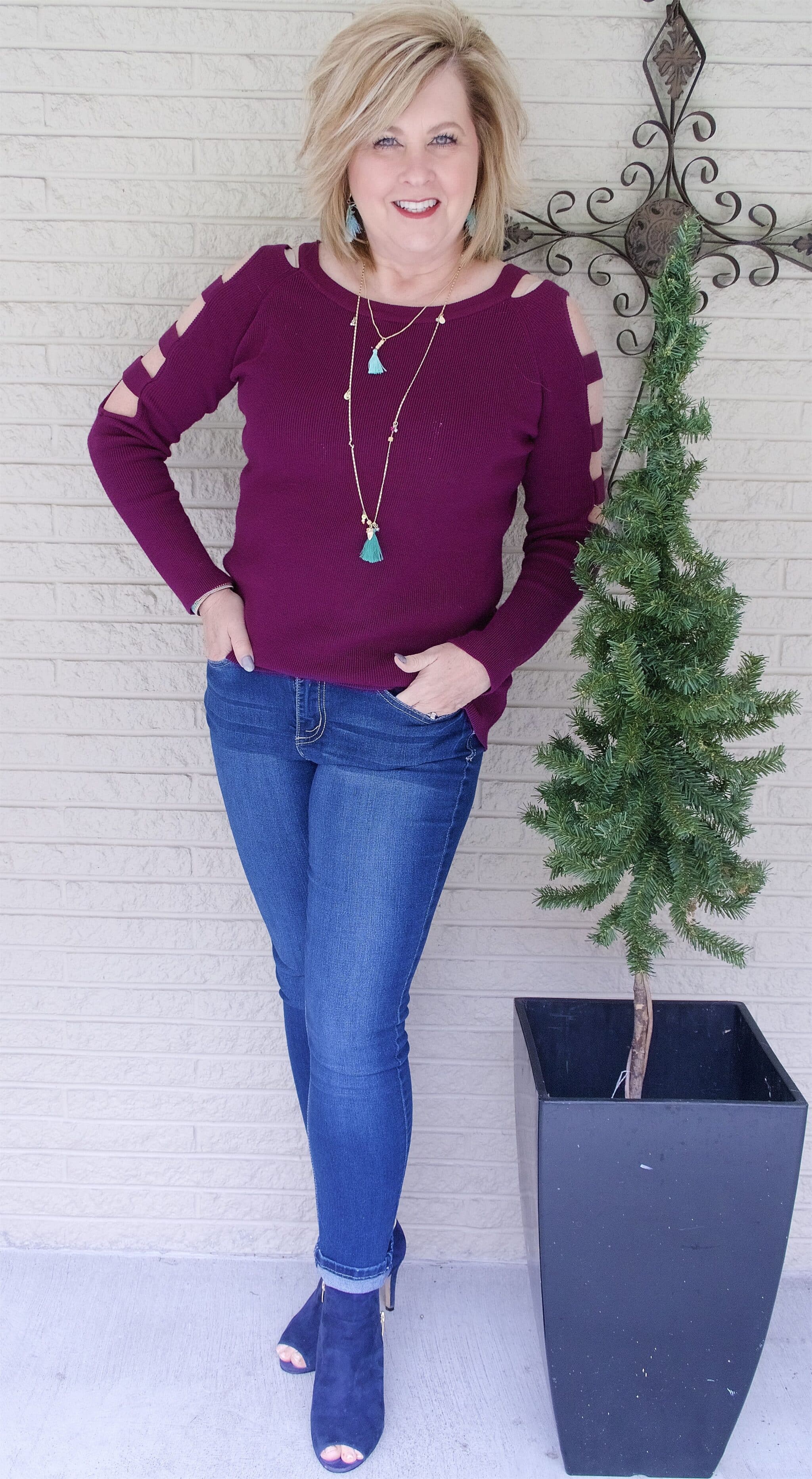 50 IS NOT OLD | PAIRING CLARET AND TURQUOISE TOGETHER | FASHION OVER 40
