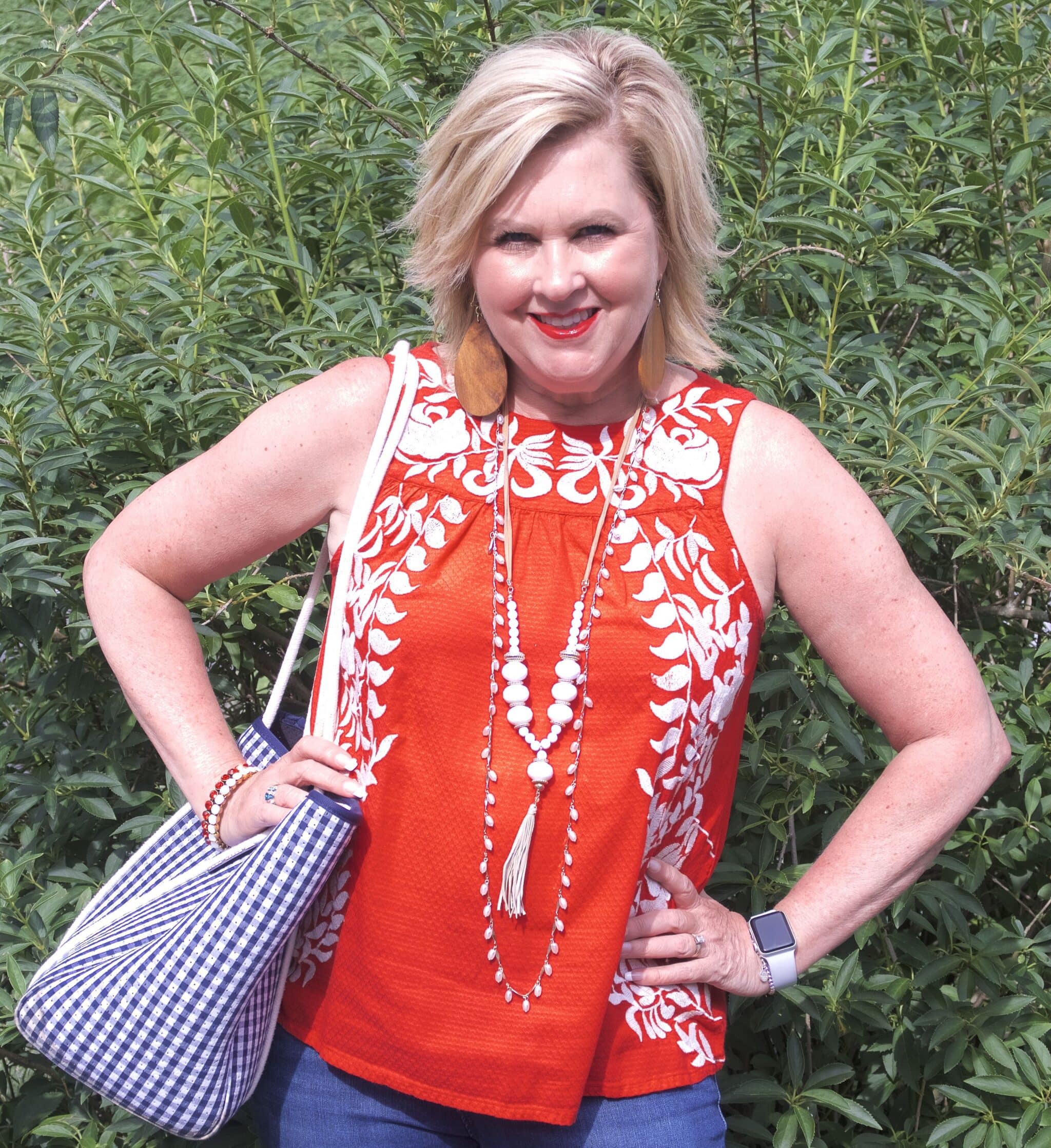 50 IS NOT OLD | RED, WHITE, AND EMBROIDERED ALL OVER | FASHION OVER 40