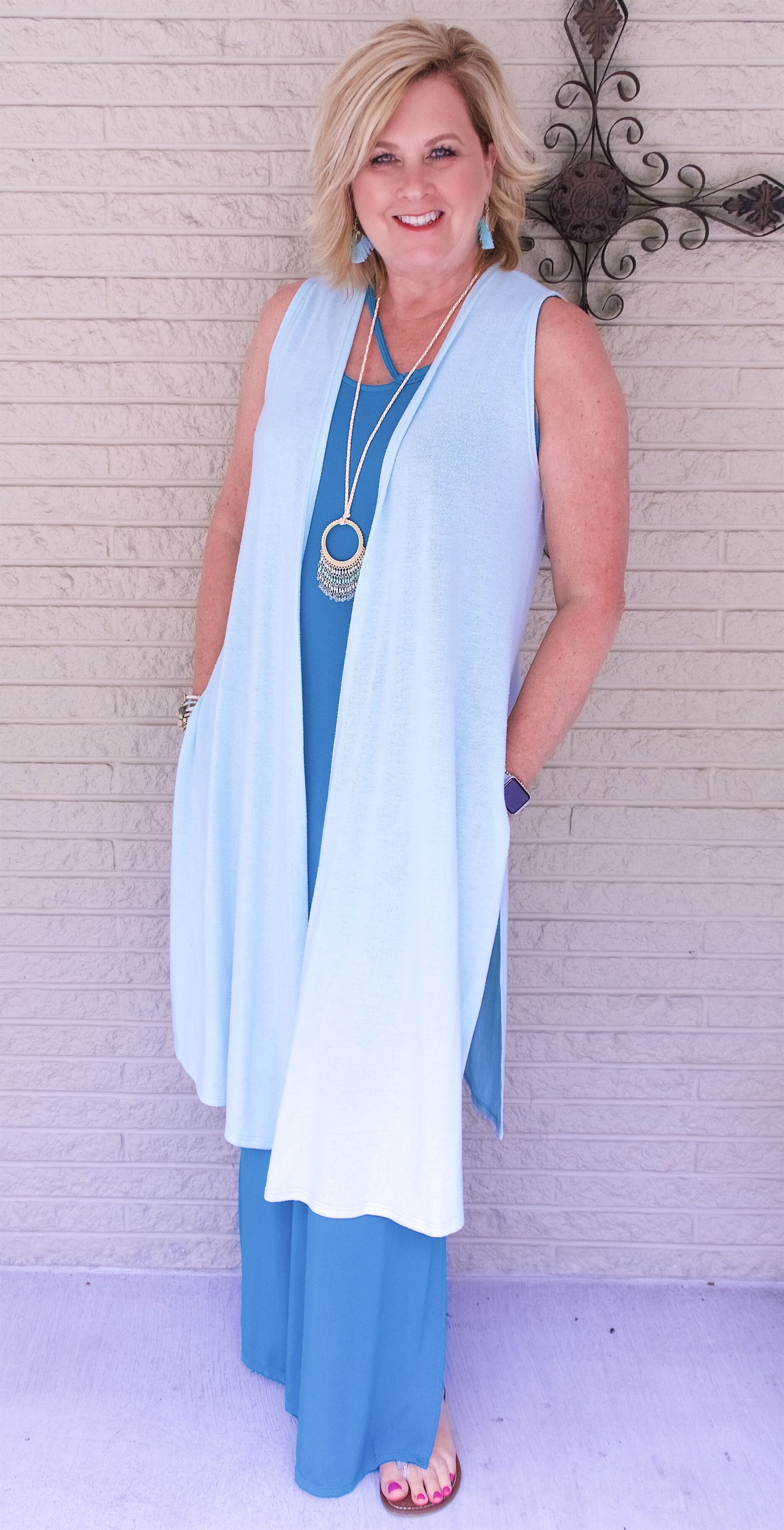 50 IS NOT OLD | A MAXI DRESS AND A LONG VEST | FASHION OVER 40