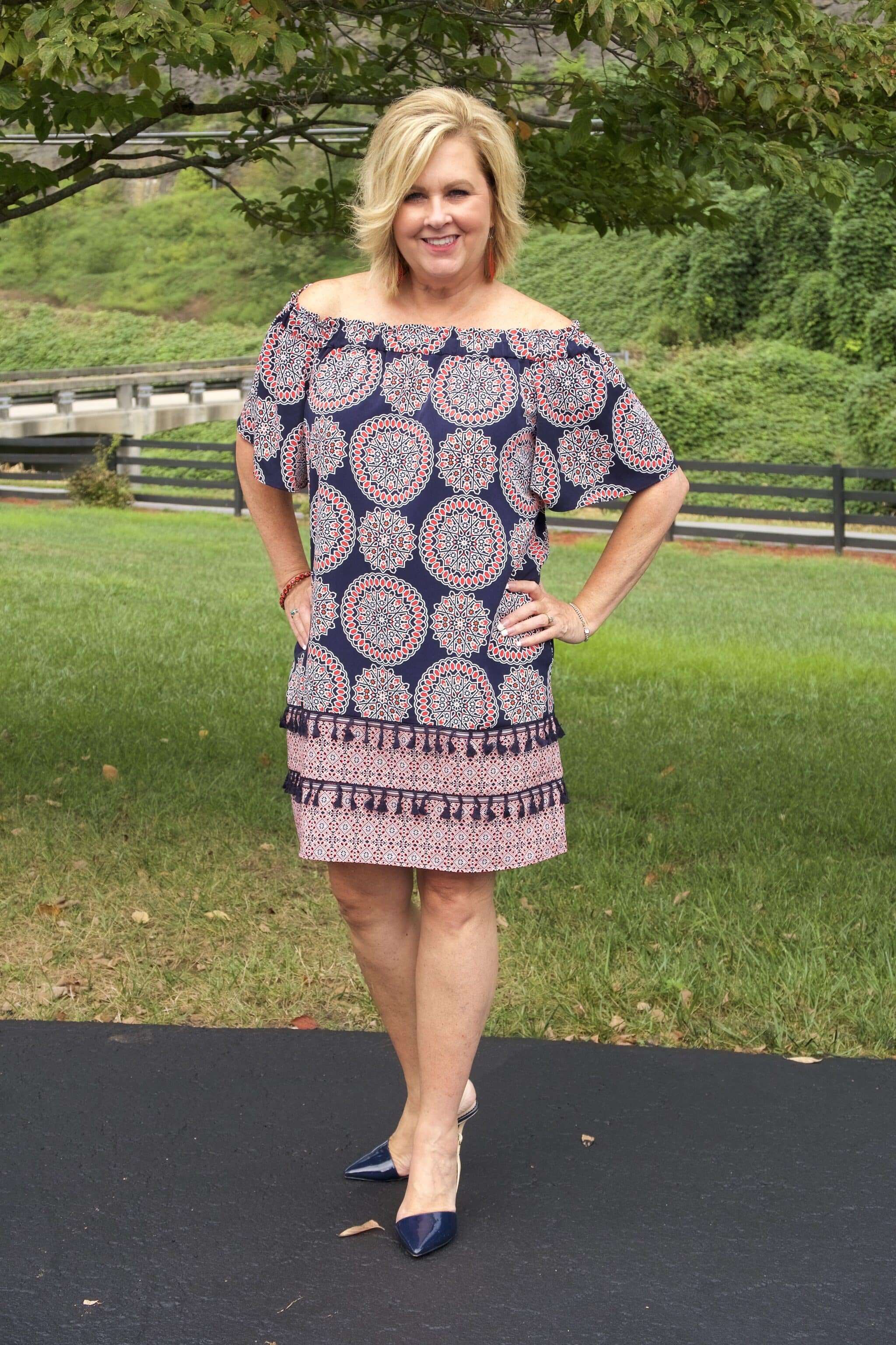 50 IS NOT OLD | OFF THE SHOULDER AND TASSELS | FASHION OVER 40