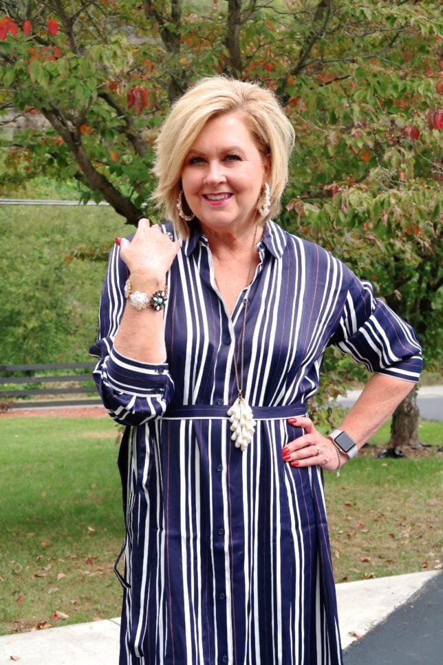 50 IS NOT OLD | CLASSIC STRIPED SHIRTDRESS | FASHION OVER 40