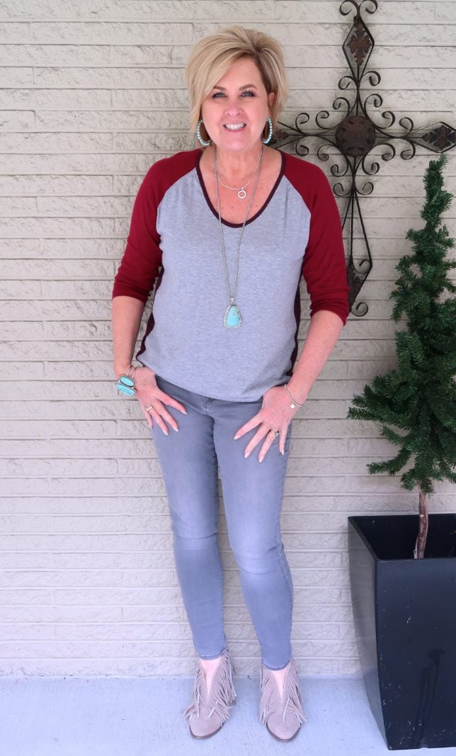50 IS NOT OLD | COLOR BLOCKED BASEBALL TEE | FASHION OVER 40