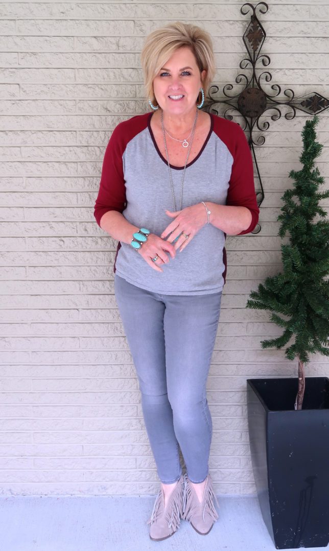 50 IS NOT OLD | COLOR BLOCKED BASEBALL TEE | FASHION OVER 40