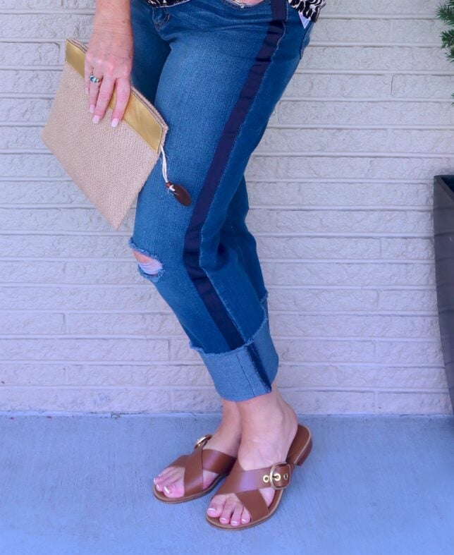 50 IS NOT OLD | SIDE STRIPED JEANS | FASHION OVER 40