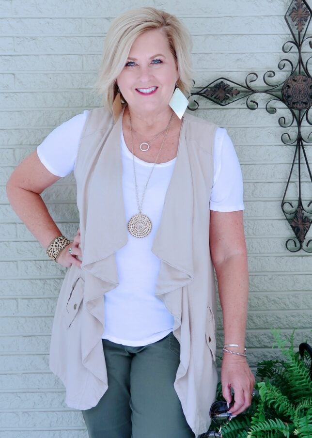 50 IS NOT OLD | A UTILITY VEST WITH A FEMININE FLARE | FASHION OVER 40