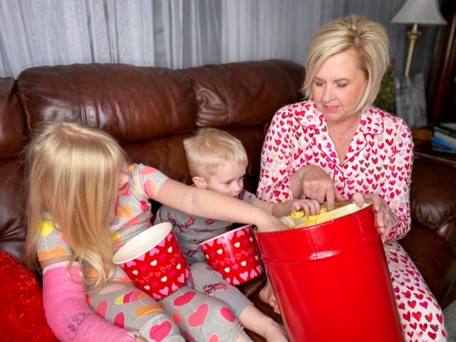 Fashion Blogger 50 Is Not Old is creating memories with her grandchildren with popcorn from the Popcorn Factory that she bought using her AARP member benefits