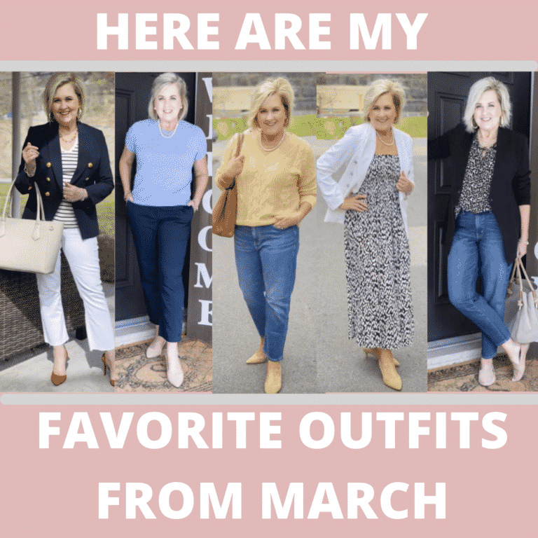 Fashion Blogger 50 Is Not Old is showing her favorite outfits from March 2021
