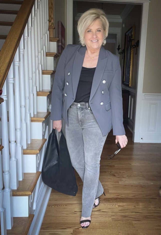 Double breasted 2024 blazer with jeans