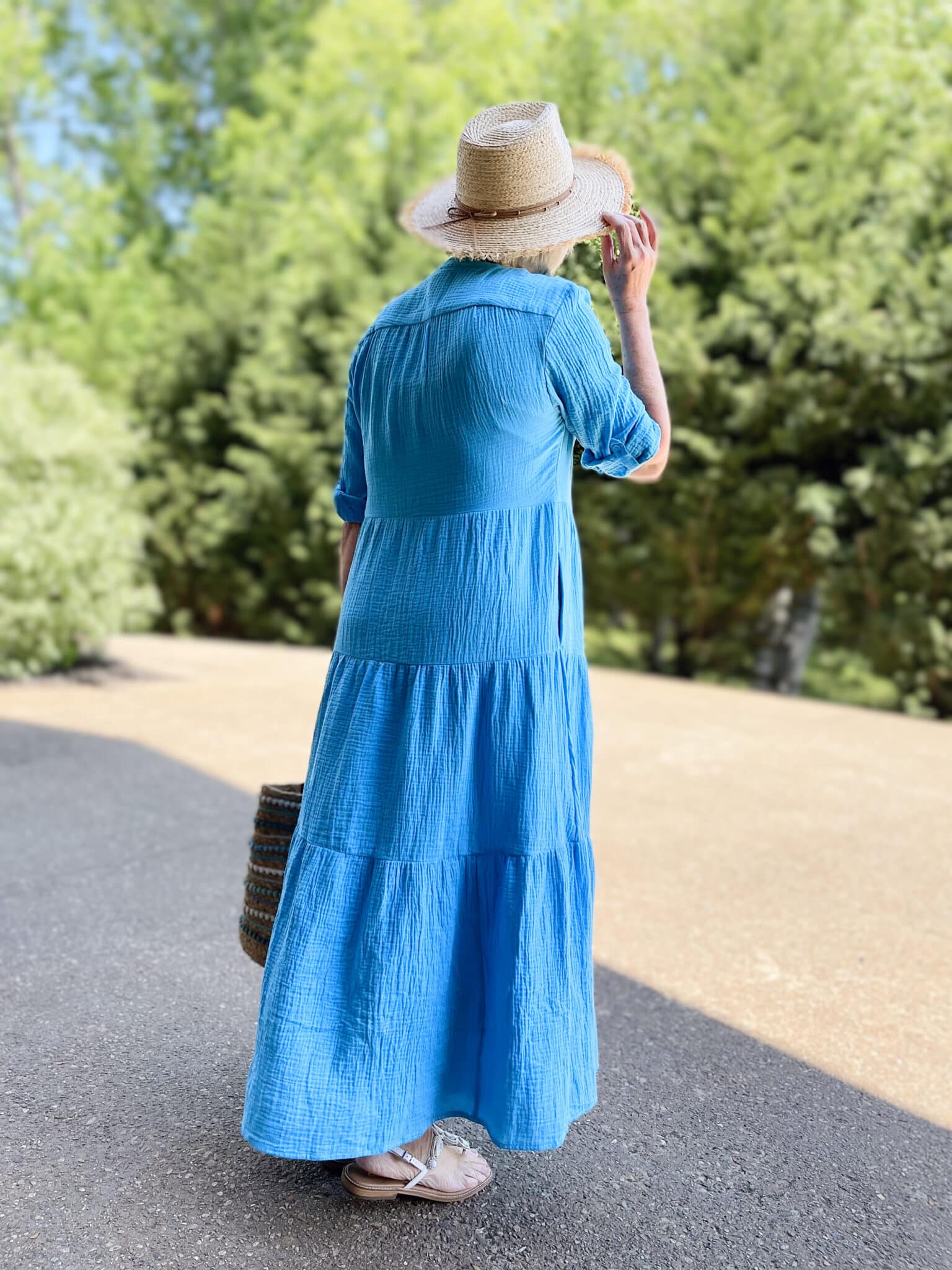 CASUAL FRIDAY WITH A TIERED MAXI DRESS - 50 IS NOT OLD - A Fashion