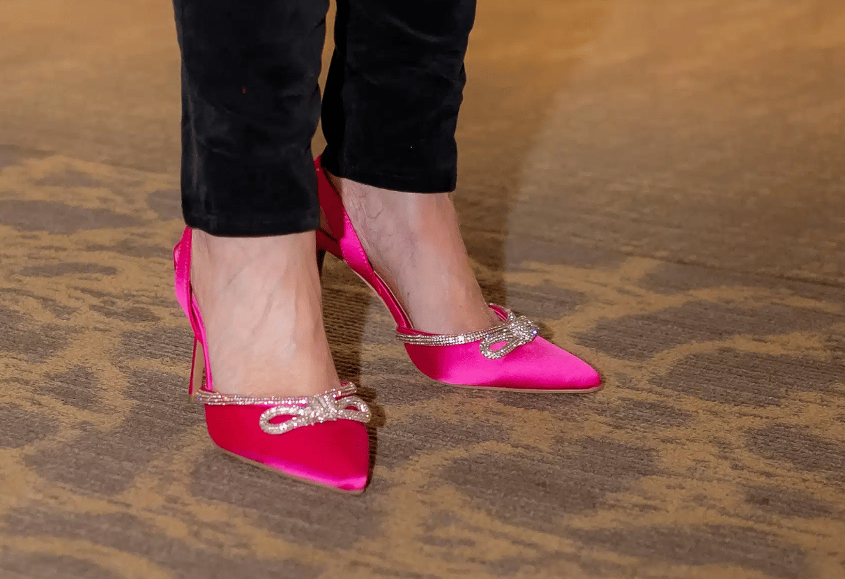 Pink Satin Heels