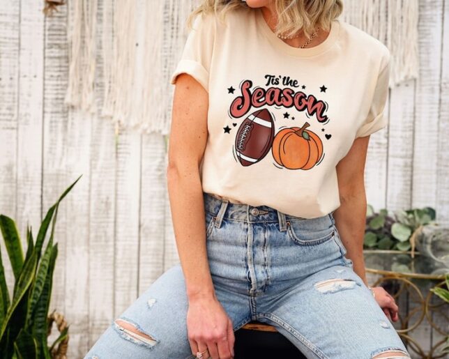Tis The Season Sweatshirt, Fall Pumpkin Shirt, Football...