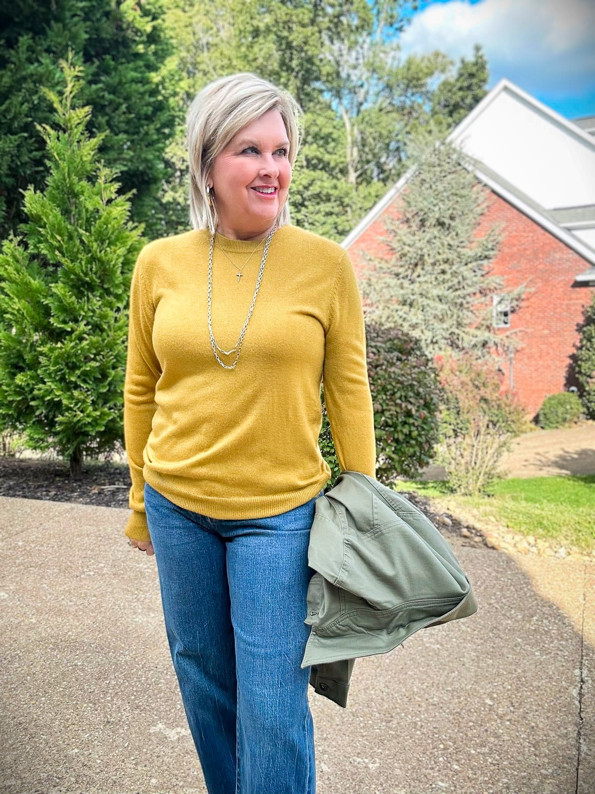 Yellow pullover sweaters