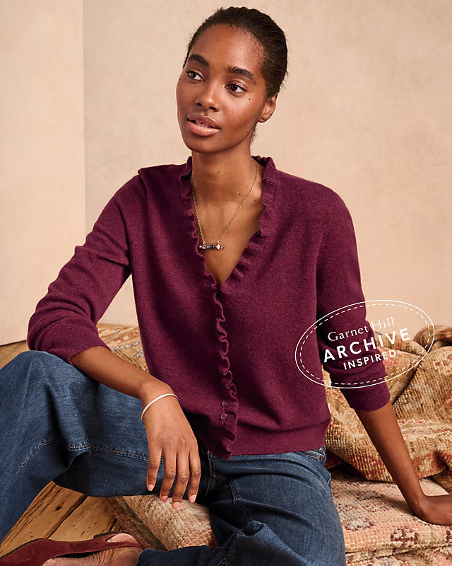 Cashmere Ruffled edge cardigan