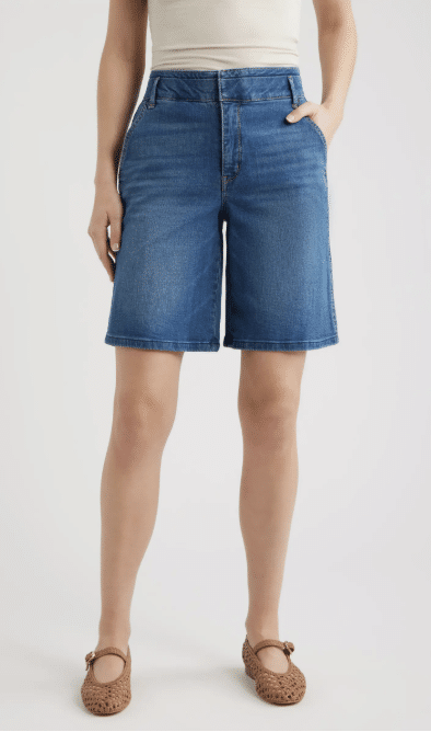 Wit & Wisdom High Waist Relaxed Denim Shorts