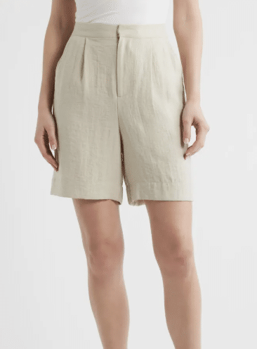 Pleat Front Bermuda Shorts