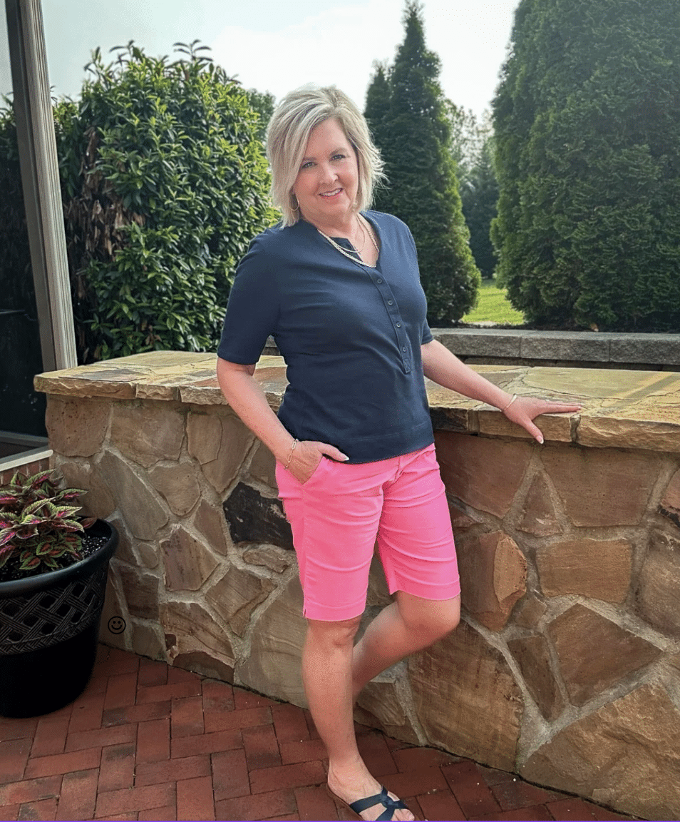 Over 50 Fashion Blogger, Tania Stephens, is styling the best bermuda shorts for women over 50 -36