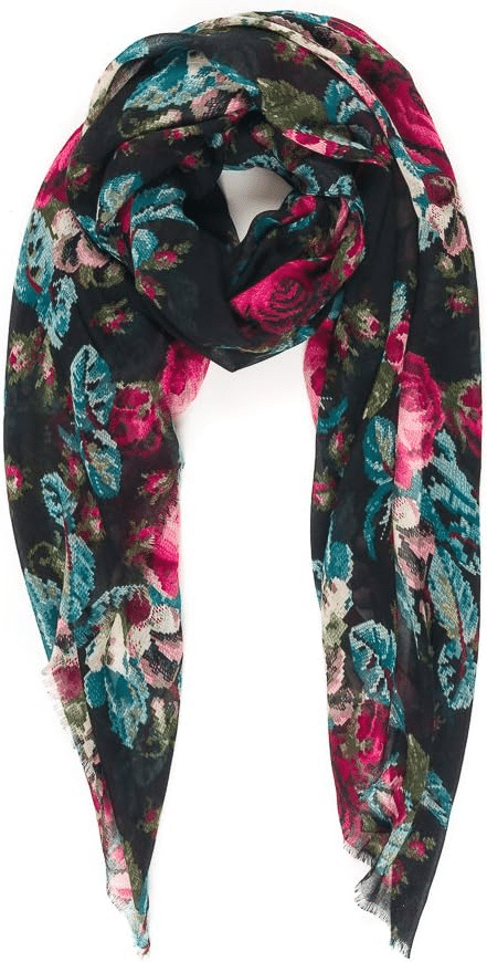 Roses On Clothing - The Trend You Need To Know fashion blogger tania stephens 50 is not old scarf