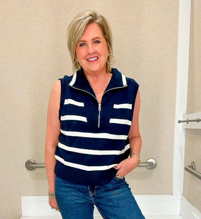 Tania Stephens is styling new arrivals for fall from Talbots - striped zip sweater17