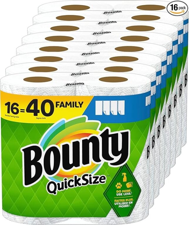 Bounty Quicksize Paper Towels on Amazon Prime