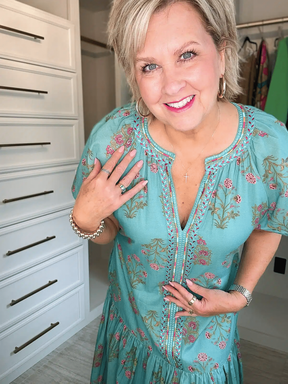 How to wear teal as a woman over 50