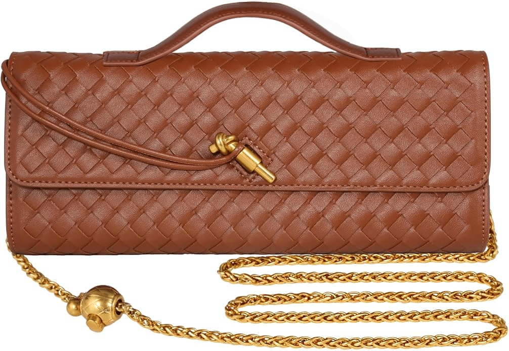 Woven Clutch with Strap Bottega Inspired Bag