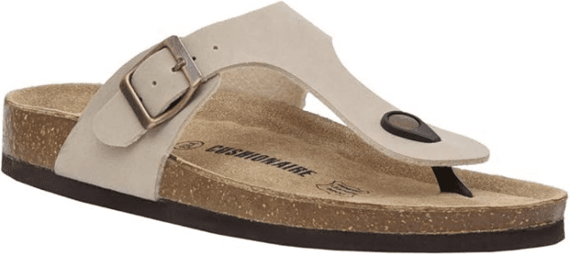 CUSHIONAIRE Women's Leah Cork Footbed Sandal With +Comfort