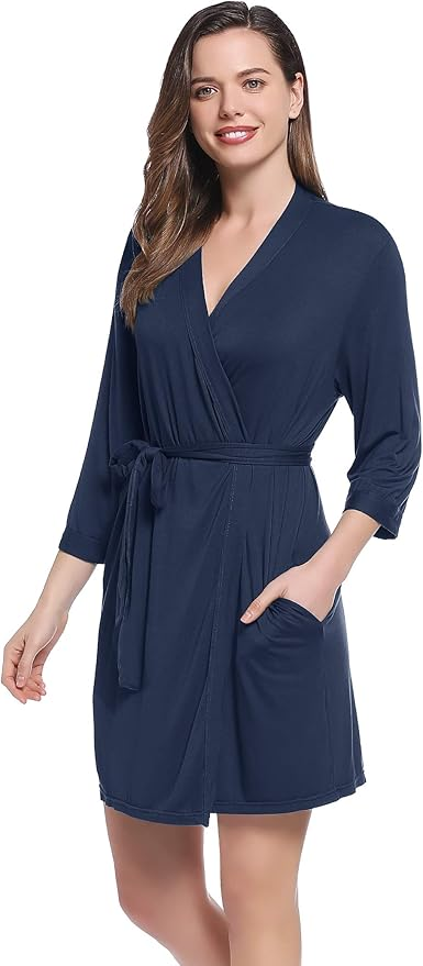 Lightweight Jersey Bamboo Viscose Short Bath Robe