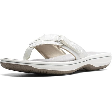 Clarks Sea Breeze Flip-Flop COMFORTABLE WHITE SANDALS FOR SUMMER FOR OLDER WOMEN