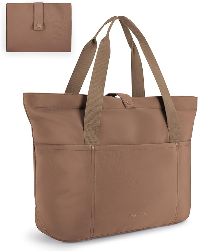 BAGSMART Foldable Tote Bag for Travel Trips Weekend Bag