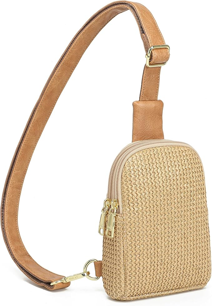 Travel Purses Crossbody Straw Sling Crossbody Bag