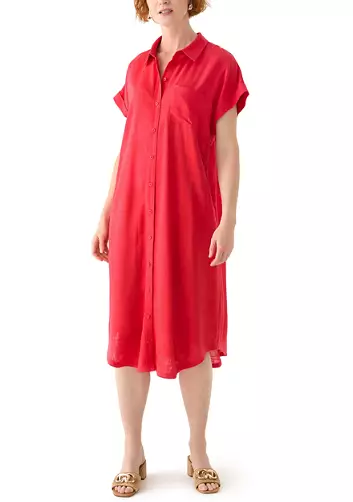 My Favorite Red Dresses for Summer 2025 shirt dress linen tania stephens 50 is not old.