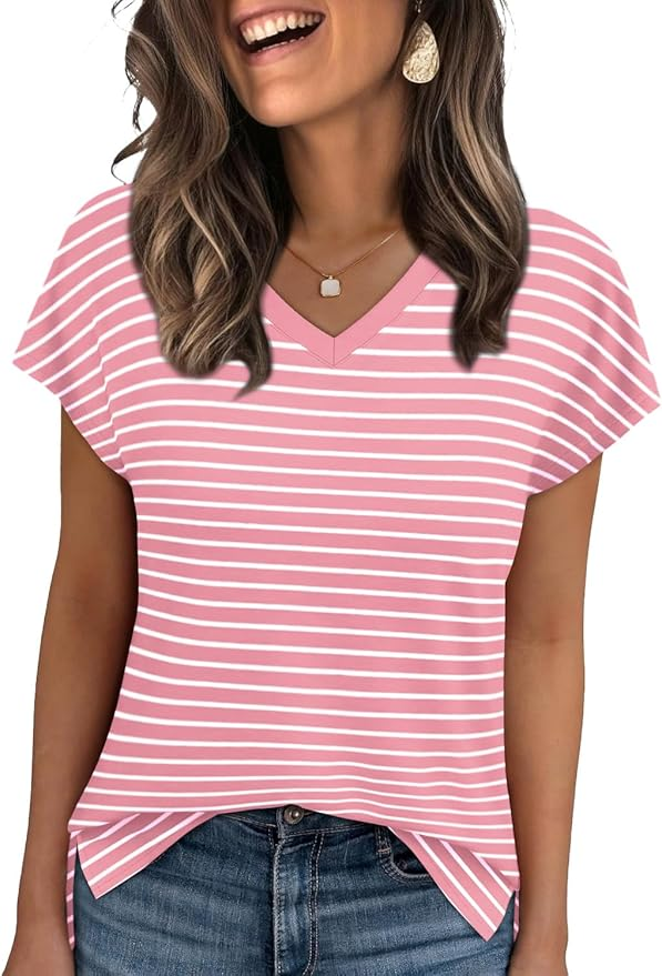 The Best Tops To Wear With Capri Pants For Perfect Style tania stephens 50 is not old fashion blogger pink striped tee amazon