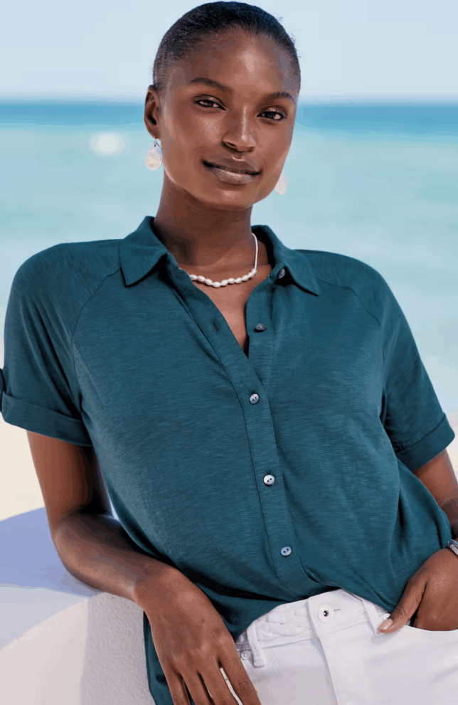 Lightweight Button-Downs That Won’t Make You Sweat tania stephens 50 is not old  short sleeve