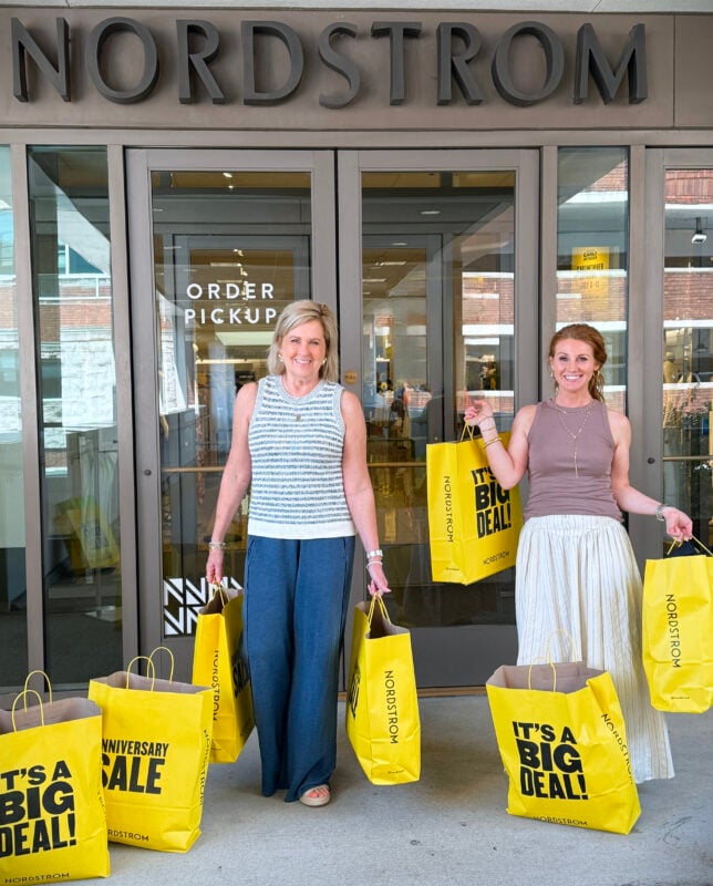Two women shopping the Nordstrom Anniversary Sale