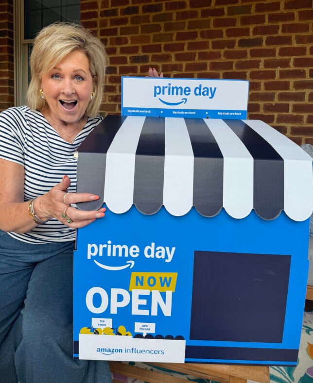 Tania Stephens opening an Amazon Prime Day storefront box full of goodies