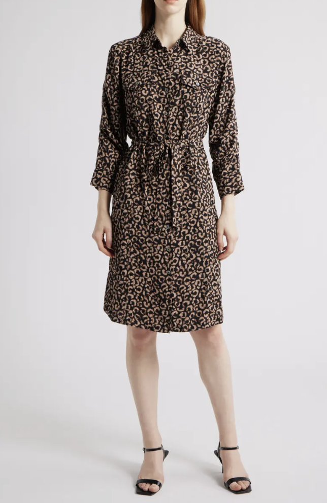 NIC + ZOE Animal Print Trench Shirtdress Leopard Fashion Finds for Fall for Women Over 50