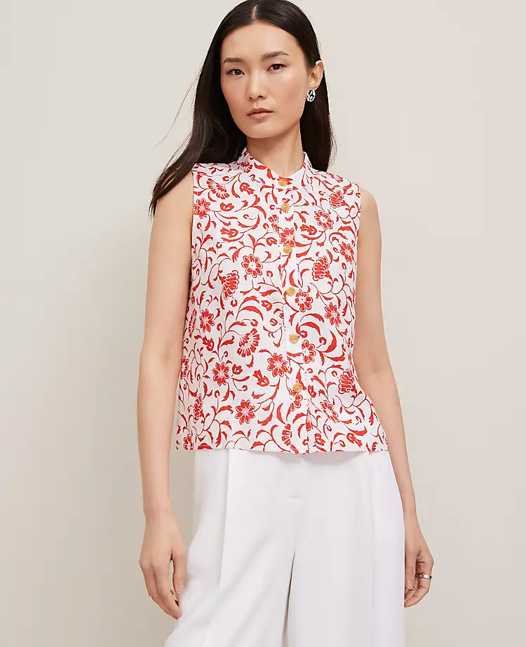 Pretty Floral Tops to Brighten Your Closet tania stephens 50 is not old fashion blogger red and white sleeveless