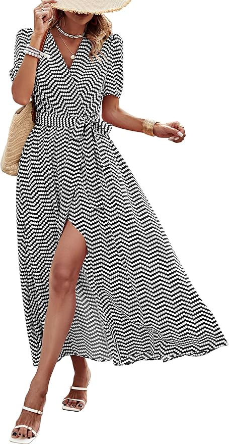 Black and White Wrap Dress