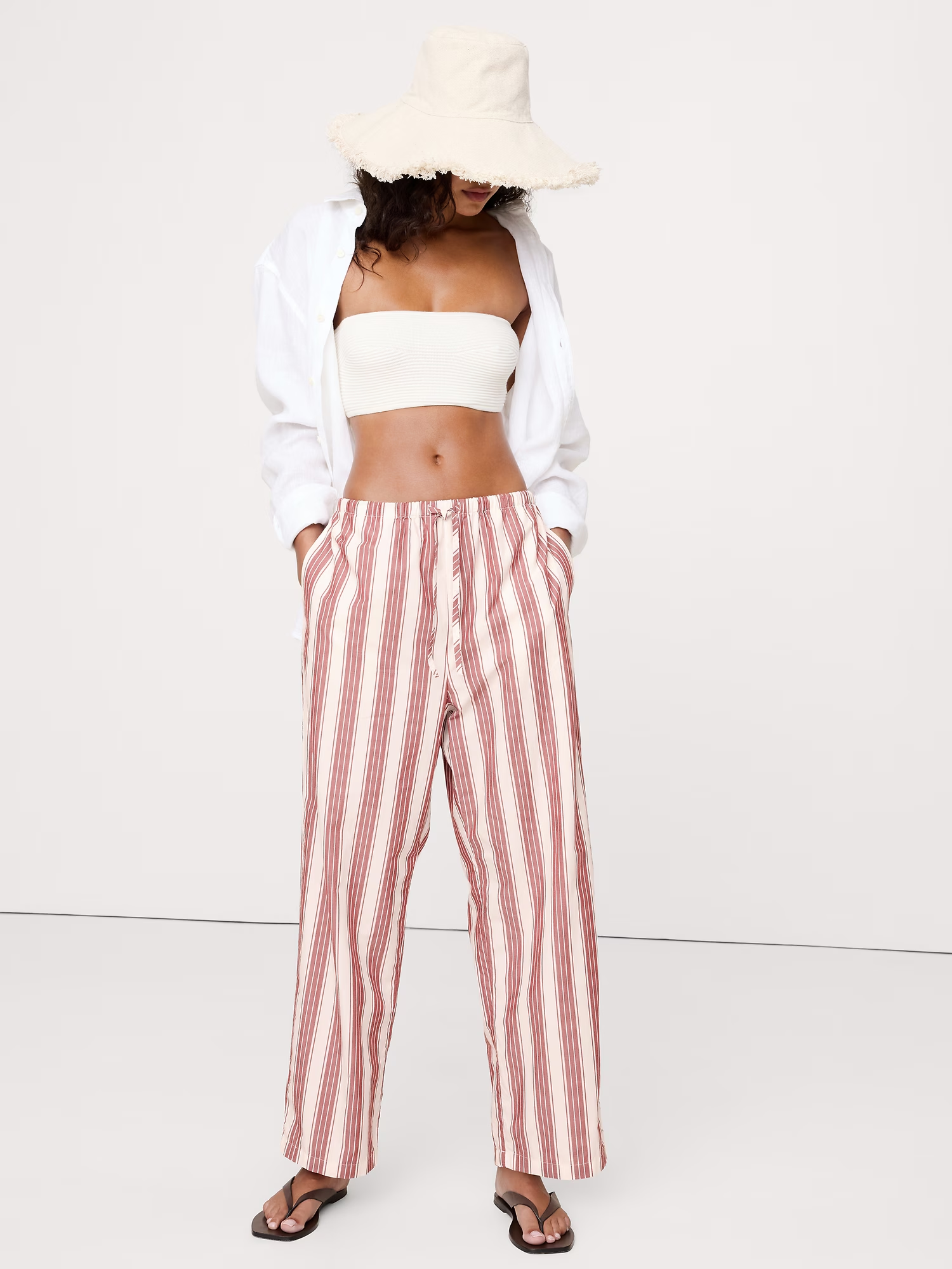 Poplin Pants and Skirts tania stephens 50 is not old fashion over 50 fashion blogger striped banana republic