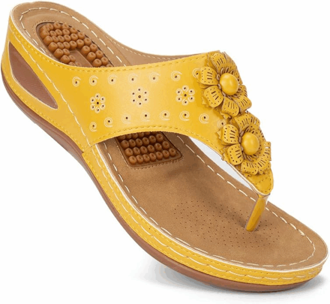 Wedge Sandals That Are Easy To Wear tania stephens 50 is not old fashion blogger bright yellow