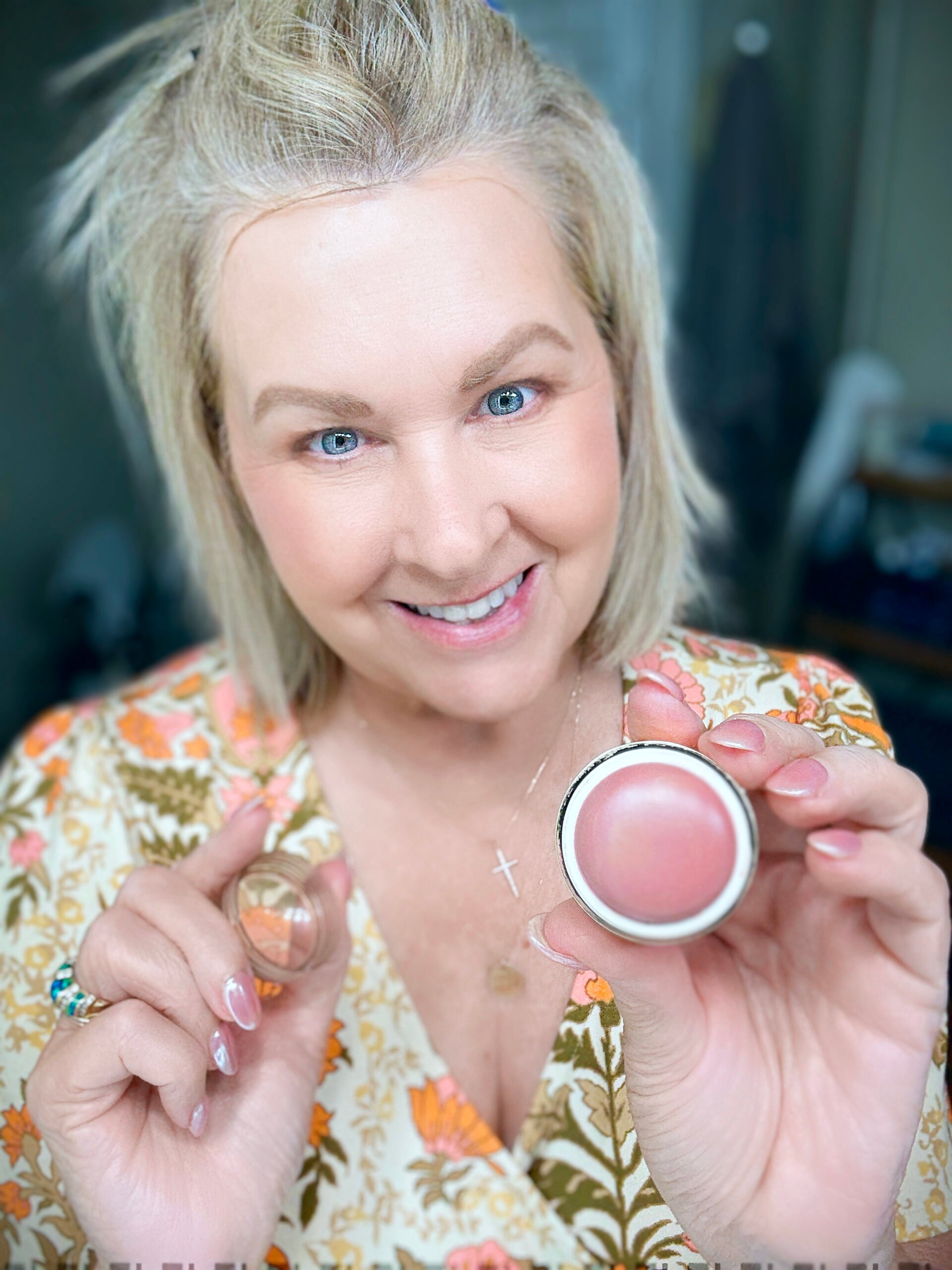 Tania using MERIT cream blush