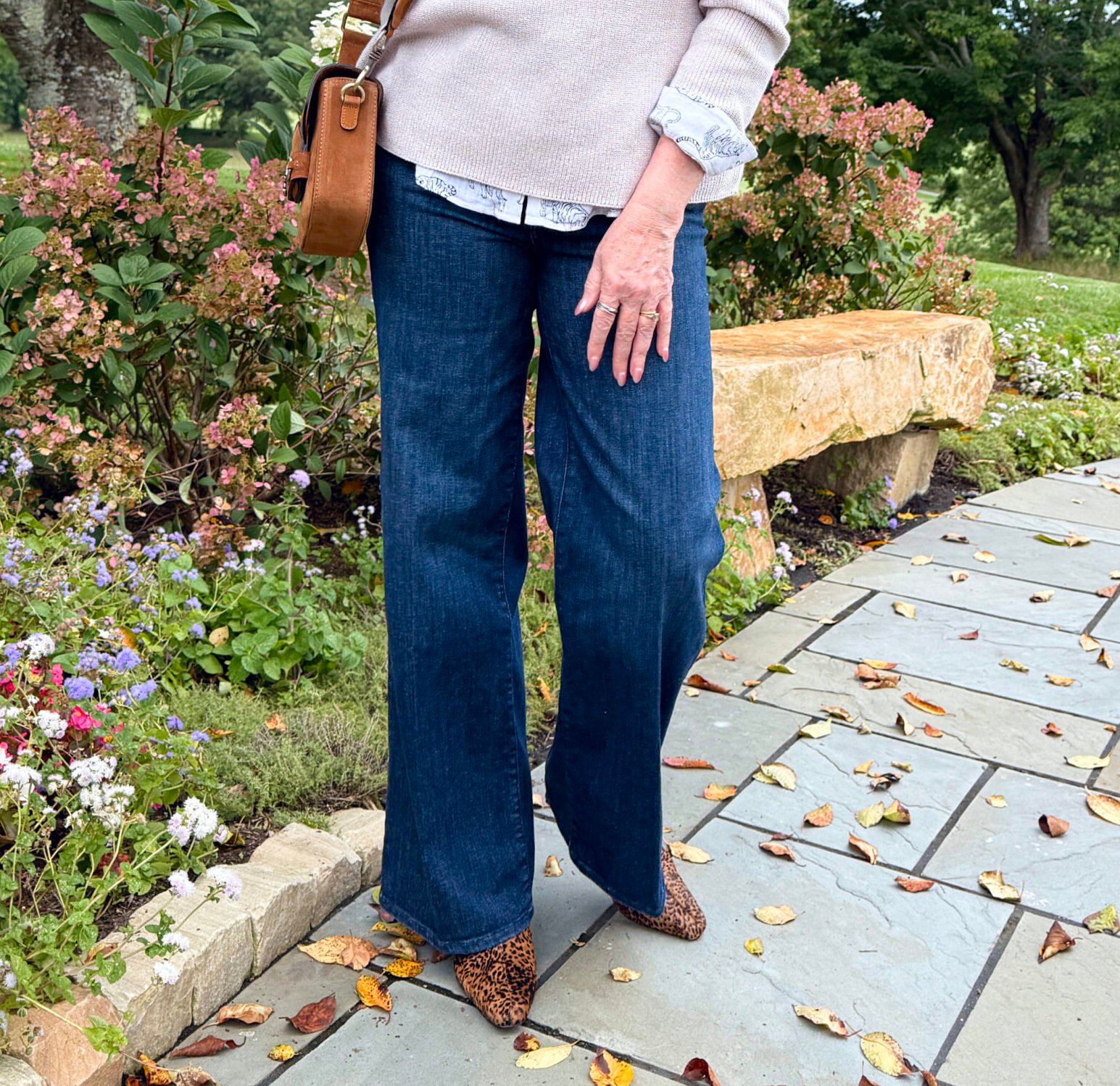 Tania Stephens wearing Frame jeans from Nordstrom Rack