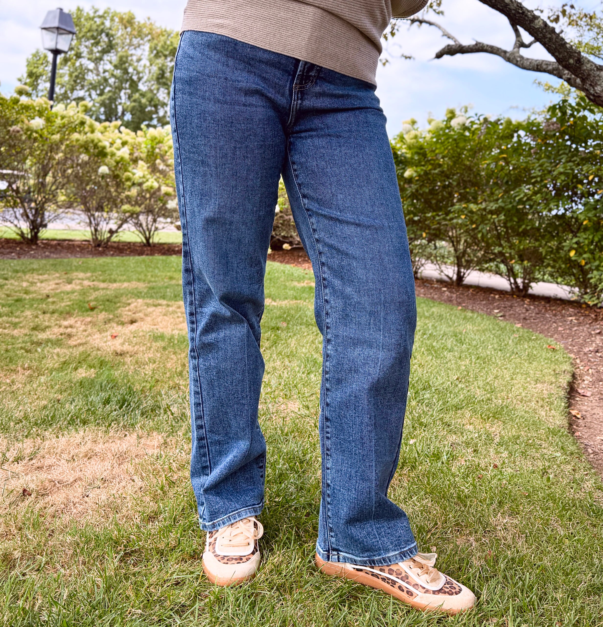 Tania Stephens wearing straight leg jeans from Kohl's