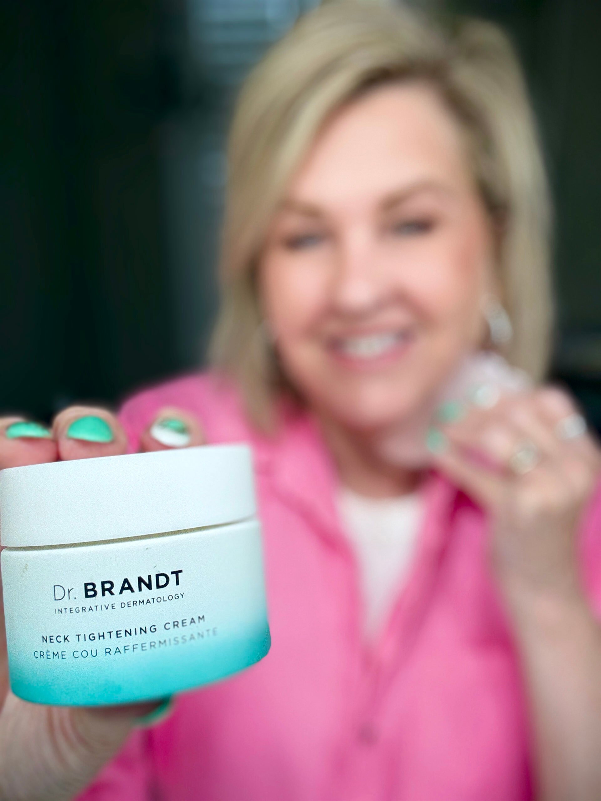 Tania using Dr. Brandt's NECK TIGHTENING CREAM + GUA SHA