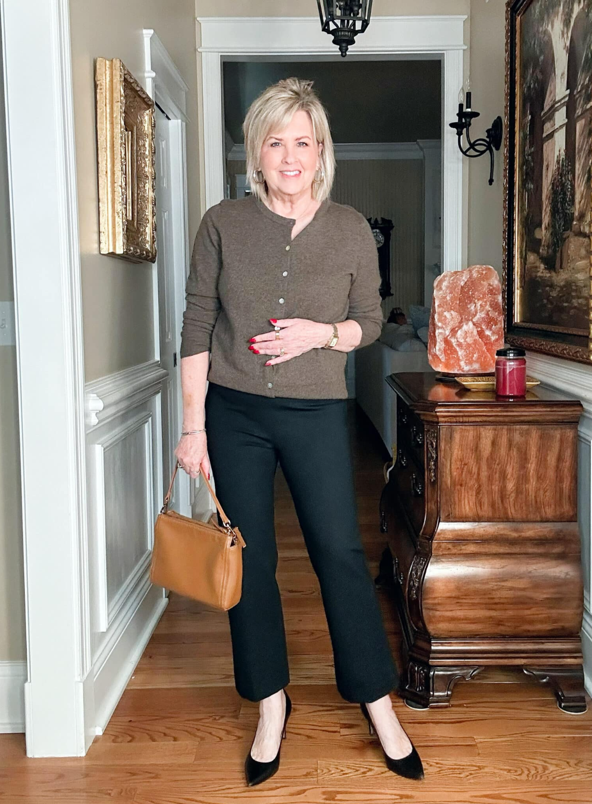 Over 50 Fashion Blogger, Tania Stephens is wearing the SPANX Perfect Pant Cropped Kick Flare