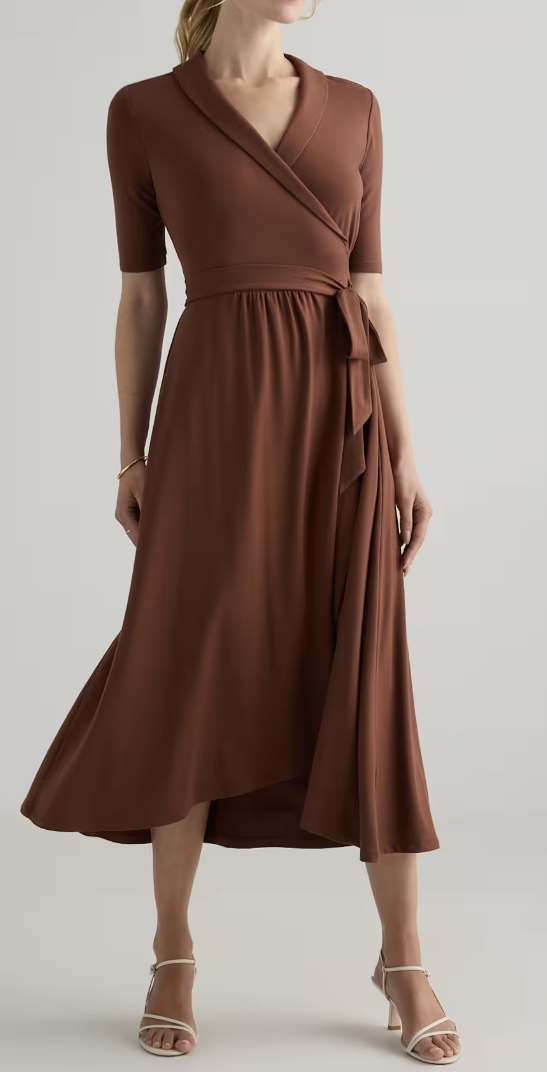 Quince Tencel Jersey Midi Wrap Dress