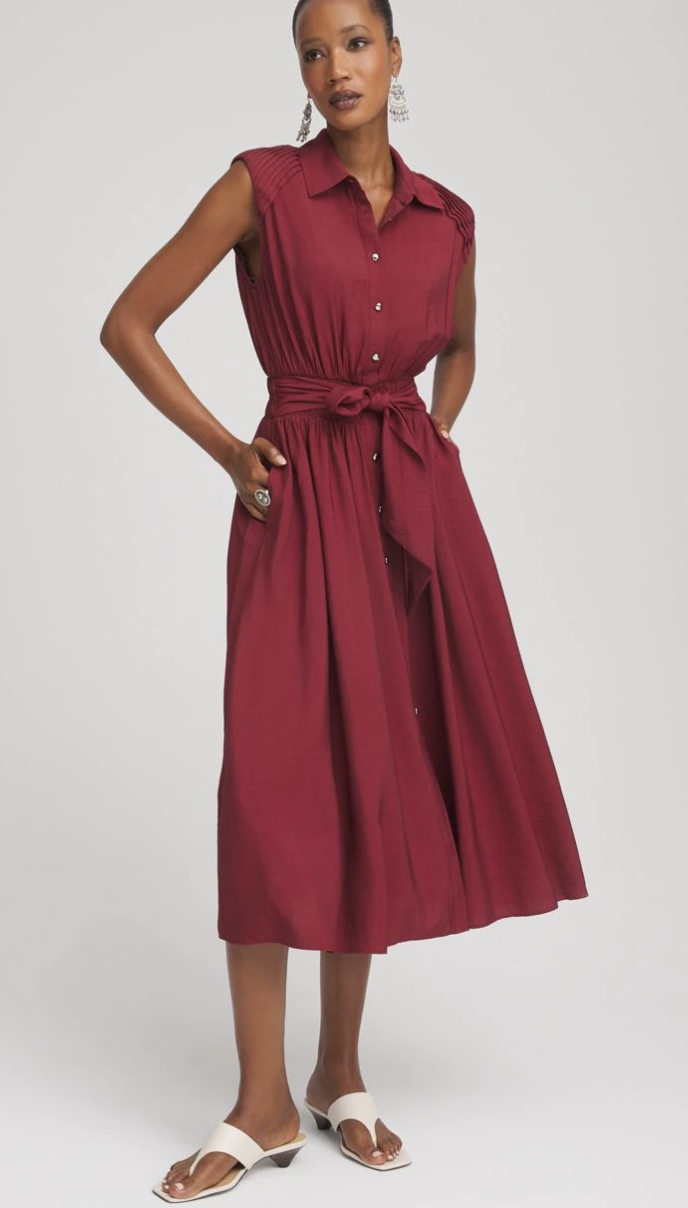 Chico's Smocked-Waist Shirtdress