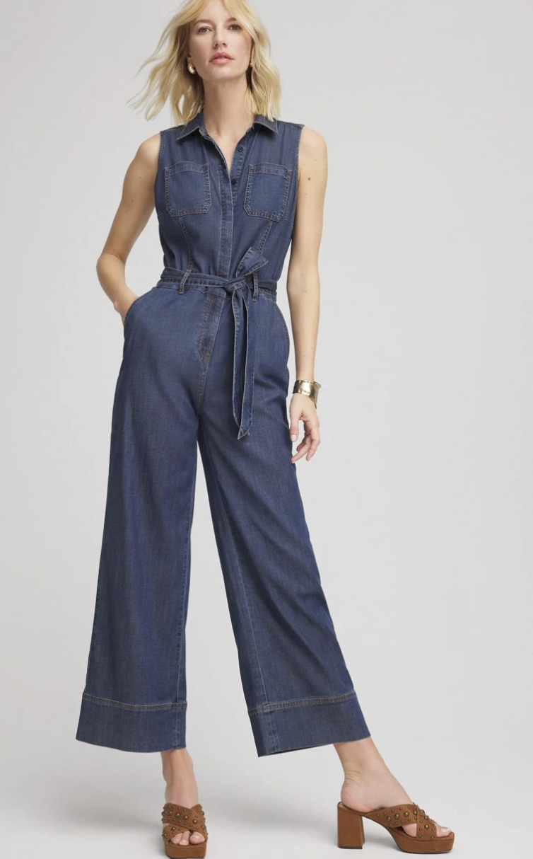  Chico's Denim Wide-Leg Jumpsuit for fall