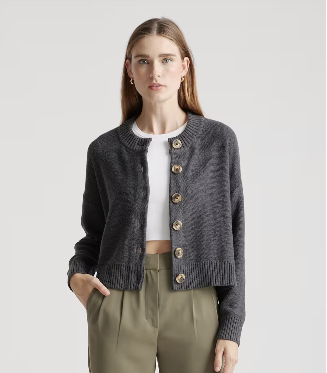 The Secret to Effortless Fall Outfits? Try These Lightweight Cardigans tania stephens 50 is not old fashion blogger  quince