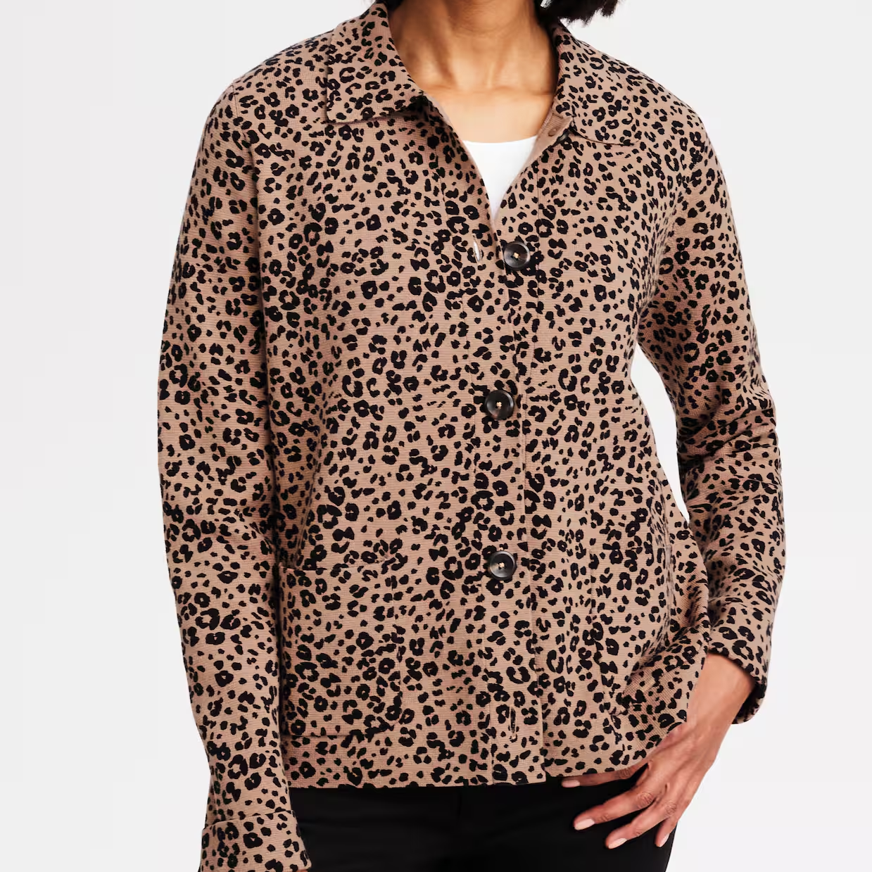 leopard knitted jacket